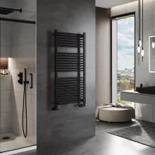 HD Standard Black 1200x600 mm egyenes törölközőszárító radiátor, matt fekete