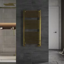 HD Standard Gold 1200x600 mm egyenes törölközőszárító radiátor, fényes arany
