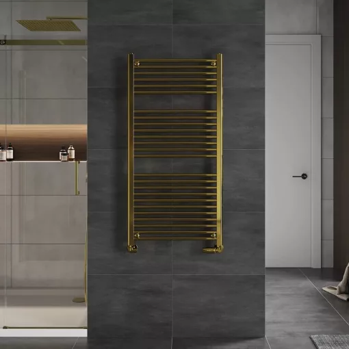 HD Standard Gold 1200x600 mm egyenes törölközőszárító radiátor, fényes arany