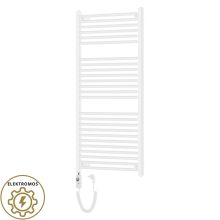 HD Standard White 1200x600 mm egyenes elektromos törölközőszárító radiátor 400W-os fűtőpatronnal, fényes fehér