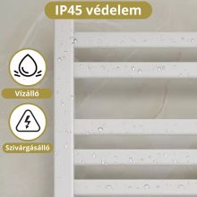HD Standard White 1200x600 mm egyenes elektromos törölközőszárító radiátor 400W-os fűtőpatronnal, fényes fehér
