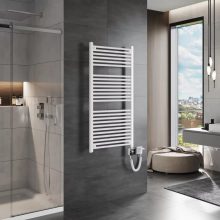 HD Standard White 1200x600 mm egyenes smart elektromos törölközőszárító radiátor 400W-os wifi-s fűtőpatronnal, fényes fehér