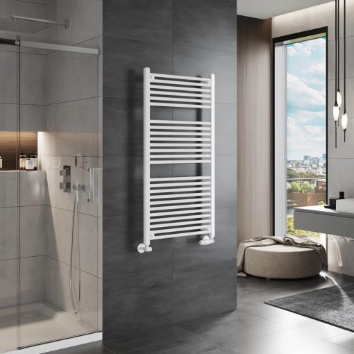 HD Standard White 1200x600 mm egyenes törölközőszárító radiátor, fényes fehér