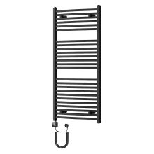 HD Standard Black 1200x600 mm íves smart elektromos törölközőszárító radiátor 400W-os wifi-s fűtőpatronnal, matt fekete