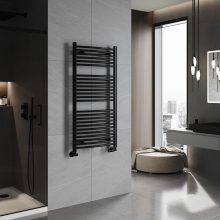 HD Standard Black 1200x600 mm íves törölközőszárító radiátor, matt fekete