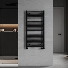 HD Standard Black 1200x600 mm íves törölközőszárító radiátor, matt fekete