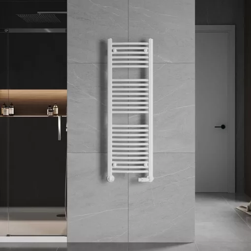 HD Standard White 1200x600 mm íves törölközőszárító radiátor, fényes fehér