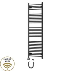   HD Standard Black 1400x500 mm egyenes smart elektromos törölközőszárító radiátor 400W-os wifi-s fűtőpatronnal, matt fekete