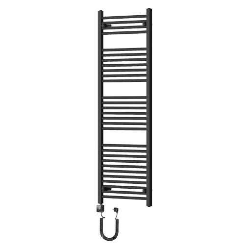 HD Standard Black 1400x500 mm egyenes smart elektromos törölközőszárító radiátor 400W-os wifi-s fűtőpatronnal, matt fekete