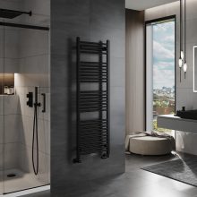 HD Standard Black 1400x500 mm egyenes törölközőszárító radiátor, matt fekete