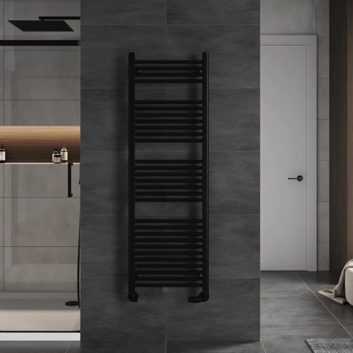 HD Standard Black 1400x500 mm egyenes törölközőszárító radiátor, matt fekete