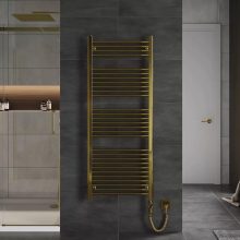HD Standard Gold 1400x500 mm egyenes elektromos törölközőszárító radiátor 400W-os fűtőpatronnal, fényes arany