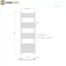 HD Standard Black 1400x500 mm íves smart elektromos törölközőszárító radiátor 400W-os wifi-s fűtőpatronnal, matt fekete