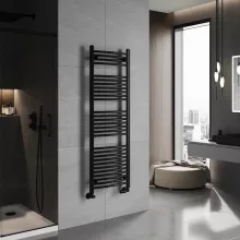 HD Standard Black 1400x500 mm íves törölközőszárító radiátor, matt fekete