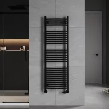 HD Standard Black 1400x500 mm íves törölközőszárító radiátor, matt fekete