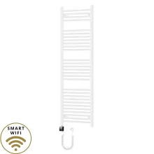 HD Standard White 1400x500 mm íves smart elektromos törölközőszárító radiátor 400W-os wifi-s fűtőpatronnal, fényes fehér