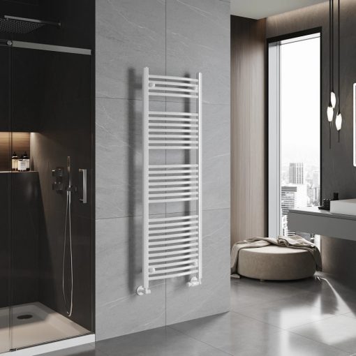 HD Standard White 1400x500 mm íves törölközőszárító radiátor, fényes fehér