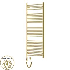   HD Standard Gold 1400x600 mm egyenes elektromos törölközőszárító radiátor 600W-os fűtőpatronnal, fényes arany