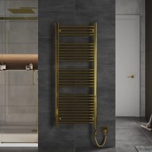 HD Standard Gold 1400x600 mm egyenes elektromos törölközőszárító radiátor 600W-os fűtőpatronnal, fényes arany