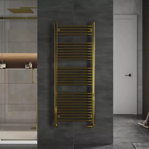 HD Standard Gold 1400x600 mm egyenes törölközőszárító radiátor, fényes arany