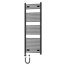 HD Standard Black 1400x600 mm íves smart elektromos törölközőszárító radiátor 600W-os wifi-s fűtőpatronnal, matt fekete