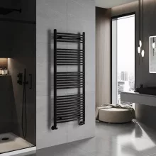 HD Standard Black 1400x600 mm íves törölközőszárító radiátor, matt fekete
