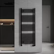 HD Standard Black 1400x600 mm íves törölközőszárító radiátor, matt fekete