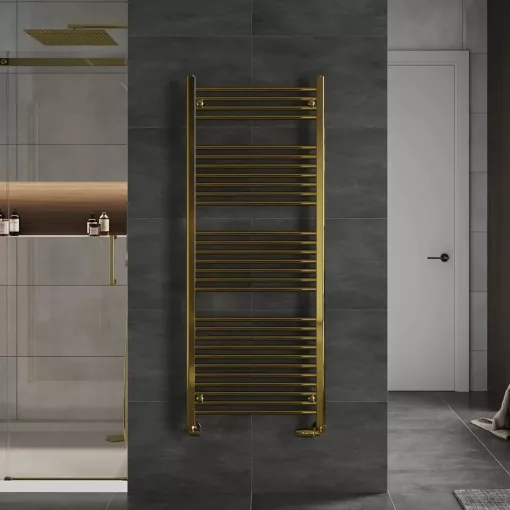 HD Standard Gold 1600x500 mm egyenes törölközőszárító radiátor, fényes arany