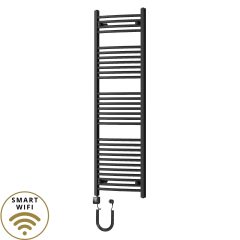   HD Standard Black 1600x500 mm íves smart elektromos törölközőszárító radiátor 600W-os wifi-s fűtőpatronnal, matt fekete
