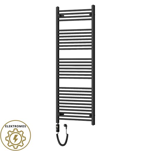 HD Standard Black 1600x600 mm egyenes elektromos törölközőszárító radiátor 900W-os fűtőpatronnal, matt fekete