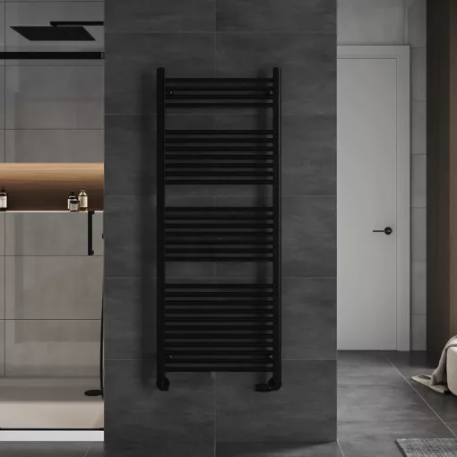 HD Standard Black 1600x600 mm egyenes törölközőszárító radiátor, matt fekete