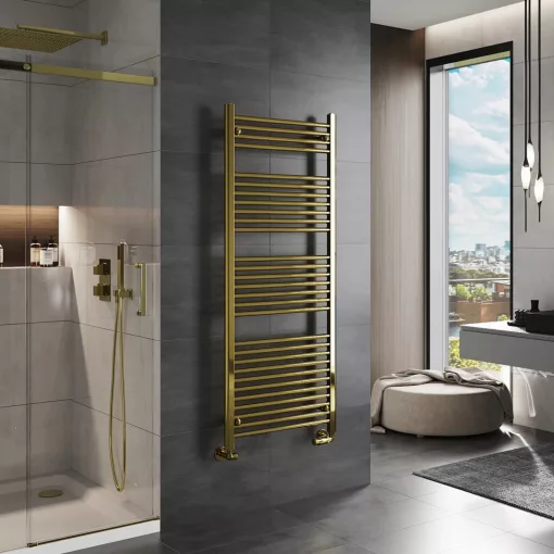 HD Standard Gold 1600x600 mm egyenes törölközőszárító radiátor, fényes arany