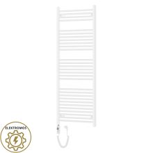 HD Standard White 1600x600 mm egyenes elektromos törölközőszárító radiátor 900W-os fűtőpatronnal, fényes fehér