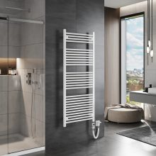 HD Standard White 1600x600 mm egyenes elektromos törölközőszárító radiátor 900W-os fűtőpatronnal, fényes fehér