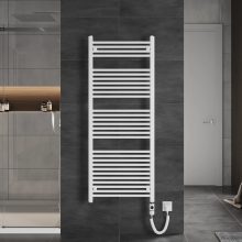 HD Standard White 1600x600 mm egyenes elektromos törölközőszárító radiátor 900W-os fűtőpatronnal, fényes fehér