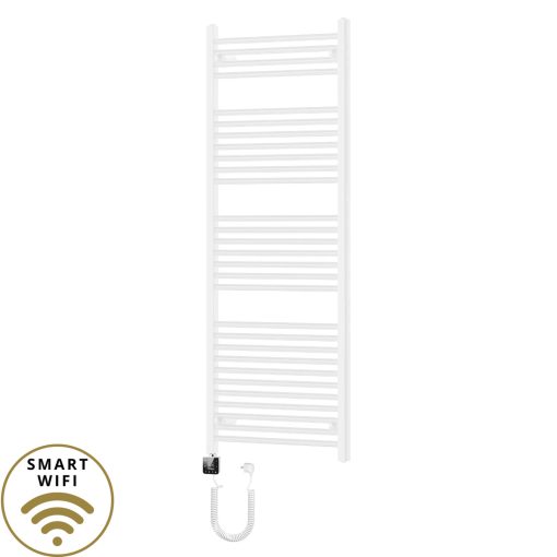 HD Standard White 1600x600 mm egyenes smart elektromos törölközőszárító radiátor 900W-os wifi-s fűtőpatronnal, fényes fehér