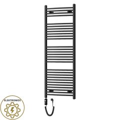   HD Standard Black 1600x600 mm íves elektromos törölközőszárító radiátor 900W-os fűtőpatronnal, matt fekete