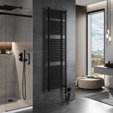 HD Standard Black 1800x500 mm egyenes elektromos törölközőszárító radiátor 900W-os fűtőpatronnal, matt fekete