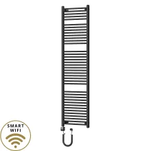 HD Standard Black 1800x500 mm egyenes smart elektromos törölközőszárító radiátor 900W-os wifi-s fűtőpatronnal, matt fekete