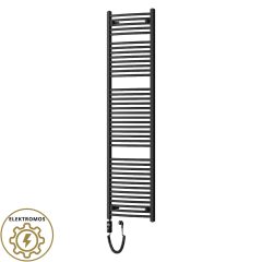   HD Standard Black 1800x500 mm íves elektromos törölközőszárító radiátor 900W-os fűtőpatronnal, matt fekete