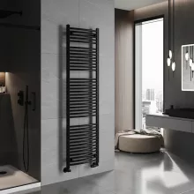 HD Standard Black 1800x500 mm íves törölközőszárító radiátor, matt fekete