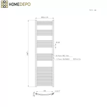 HD Standard Black 1800x500 mm íves törölközőszárító radiátor, matt fekete