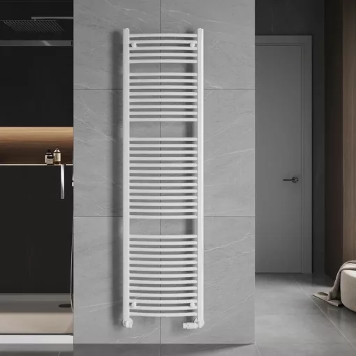 HD Standard White 1800x500 mm íves elektromos törölközőszárító radiátor, fényes fehér