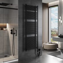 HD Standard Black 1800x600 mm egyenes elektromos törölközőszárító radiátor 900W-os fűtőpatronnal, matt fekete