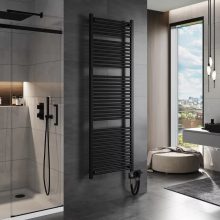 HD Standard Black 1800x600 mm egyenes smart elektromos törölközőszárító radiátor 900W-os wifi-s fűtőpatronnal, matt fekete