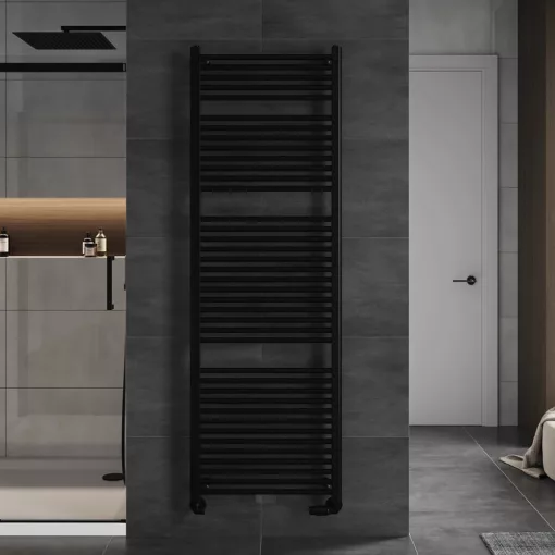 HD Standard Black 1800x600 mm egyenes törölközőszárító radiátor, matt fekete