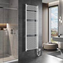 HD Standard White 1800x600 mm egyenes elektromos törölközőszárító radiátor 900W-os fűtőpatronnal, fényes fehér