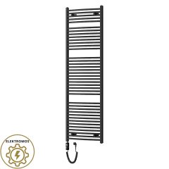   HD Standard Black 1800x600 mm íves elektromos törölközőszárító radiátor 900W-os fűtőpatronnal, matt fekete