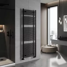 HD Standard Black 1800x600 mm íves törölközőszárító radiátor, matt fekete