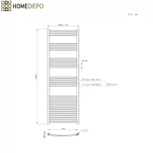 HD Standard Black 1800x600 mm íves törölközőszárító radiátor, matt fekete